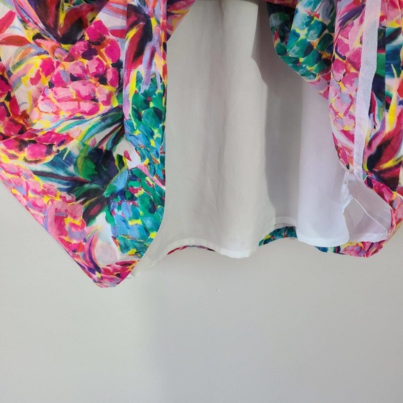 J. Crew Factory Floral Midi Skirt - Pink and Green - Picture 9 of 12